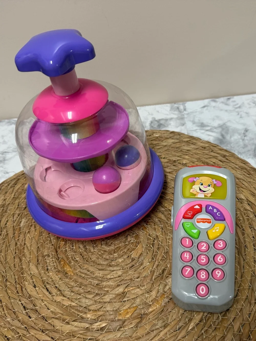 Fisher-Price Purple & Pink Pop-Up Ball Toy with Learning Remote
